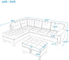 Sectional Sofa Set with Extra Wide Chaise Lounge and Storage Convertible Sectional Sofa Couch Modern L-Shaped Couch